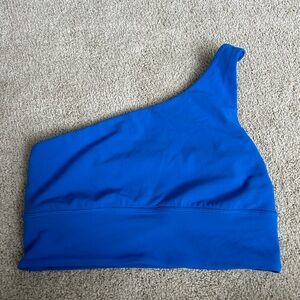 Blue lululemon asymmetrical align bra